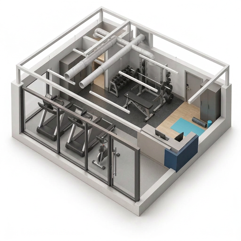 Conceptual architectural illustration of Fitness & Lifestyle