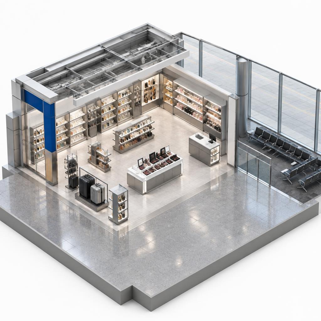 Conceptual architectural illustration of Travel Retail & Airports