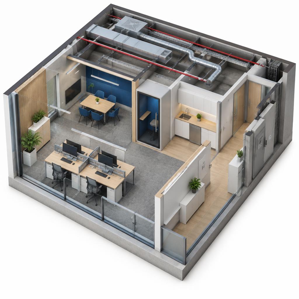 Conceptual architectural illustration of Commercial & Workplace